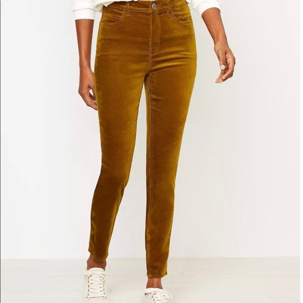 Loft high waisted skinny velvet pant